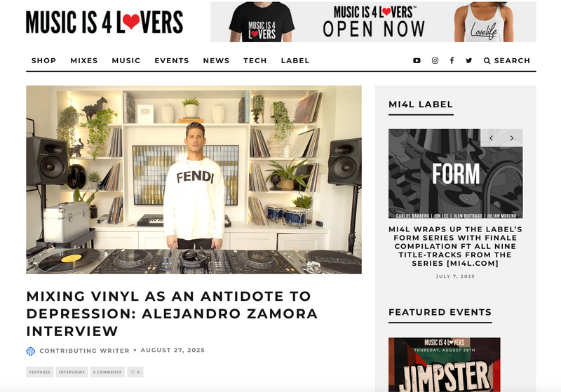 Mixing Vinyl as an Antidote to Depression: Music is 4 Lovers Interview